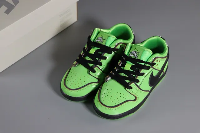 Nike SB Dunk Low Neon Green Black Skateboard Shoes 19