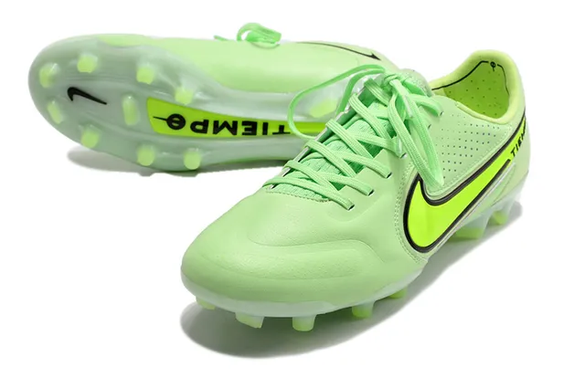 Nike Tiempo Gold Black Metallic Synthetic Upper Perforated Texture Firm-Ground Soccer Shoes 4