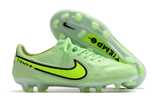 Nike Tiempo Gold Black Metallic Synthetic Upper Perforated Texture Firm-Ground Soccer Shoes 6