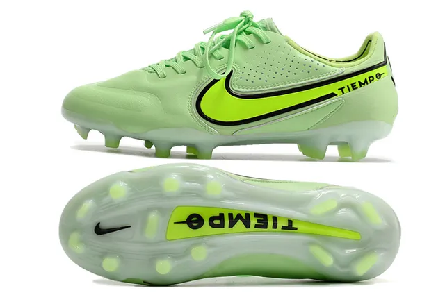 Nike Tiempo Gold Black Metallic Synthetic Upper Perforated Texture Firm-Ground Soccer Shoes 7