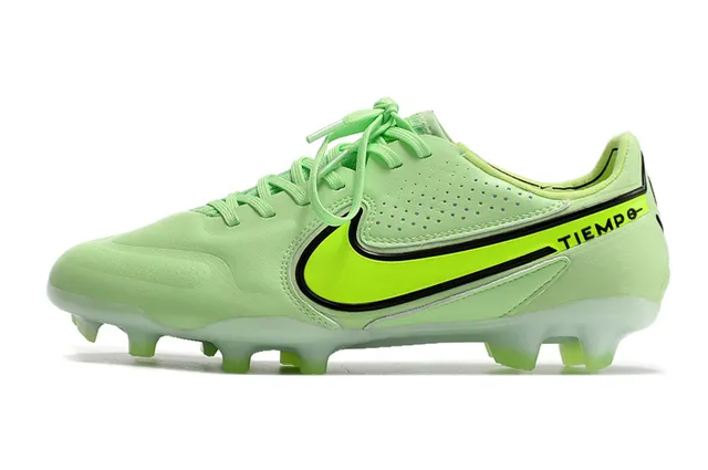 Nike Tiempo Gold Black Metallic Synthetic Upper Perforated Texture Firm-Ground Soccer Shoes 8