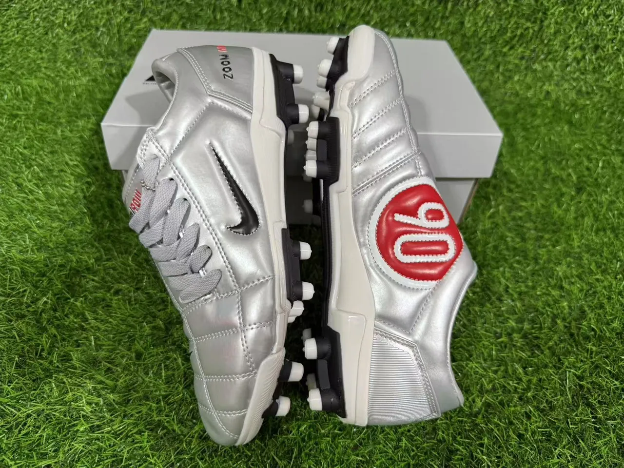 Nike Total 90 Zoom Air Metallic Silver Firm-Ground फुटबॉल जूते 2