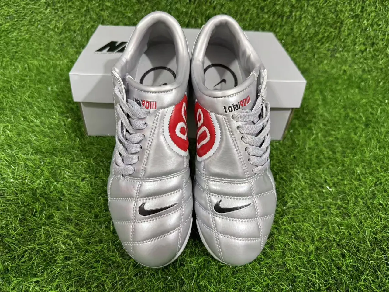 Nike Total 90 Zoom Air Metallic Silver Firm-Ground फुटबॉल जूते 4