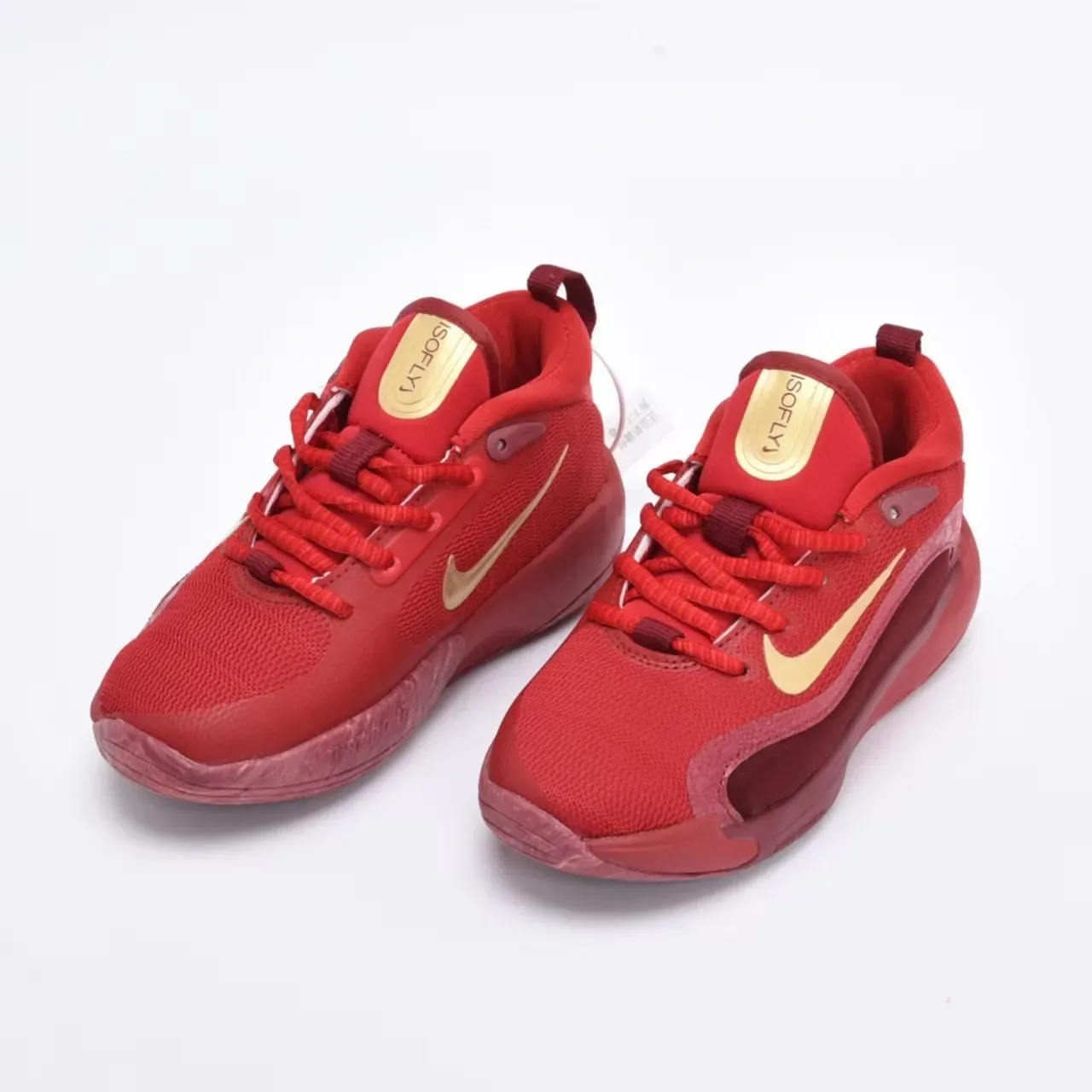 Nike أبيض وذهبي أحذية أداء للأطفال 13