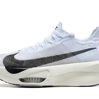 Nike सफेद काला बुनाई ऊपरी ग्रेडिएंट Swoosh रनिंग शूज
