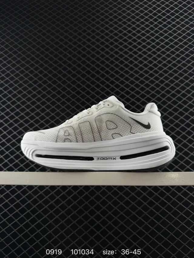 Nike Chaussures de course blanches et noires avec upper mesh visible Air Zoom 4