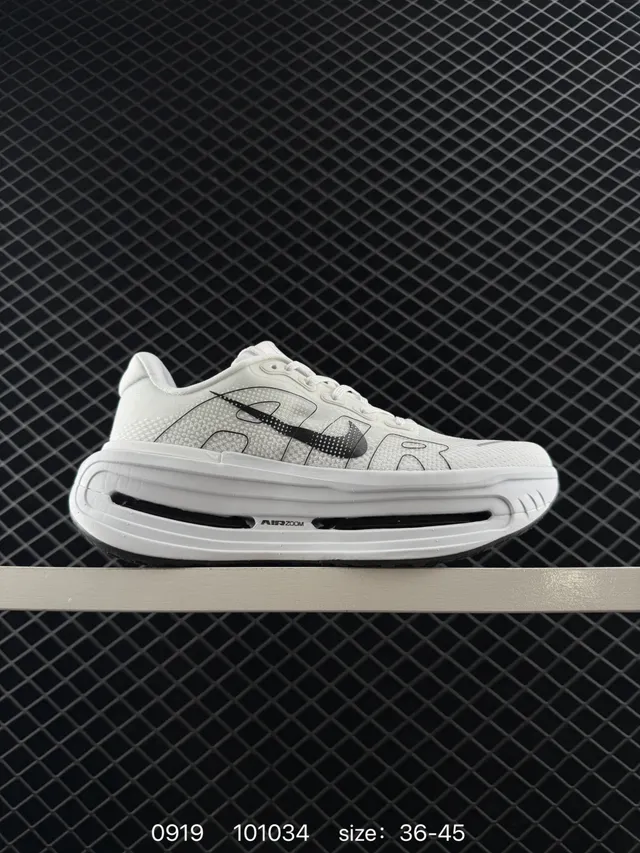 Nike Chaussures de course blanches et noires avec upper mesh visible Air Zoom 5