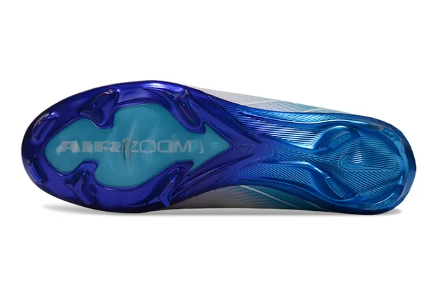 Nike সাদা নীল High-Cut Sock-Fit Collar Iridescent Purple Swoosh Firm-Ground ফুটবল জুতো 6