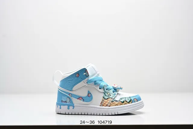 Nike White Blue High-Top Graphic-Print Basketball Shoes 4