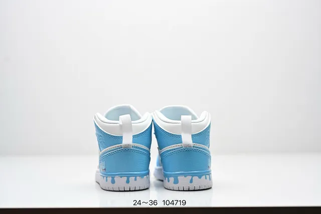 Nike White Blue High-Top Graphic-Print Basketball Shoes 7