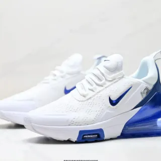 Nike أبيض أزرق شبك مصمم مثقوب علوي مرئي طول كامل Air Unit أحذية رياضية أسلوب حياة