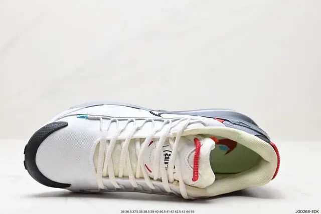 Nike White Gray Layered Synthetic And Mesh Upper Visible Heel Air Unit Lifestyle Sneakers 6