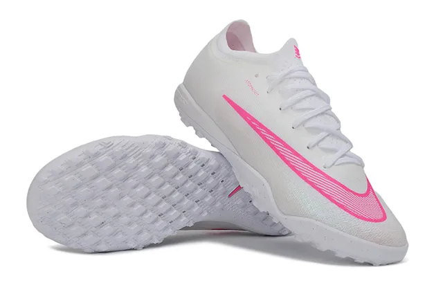 Nike White Pink Knit Upper Outsole Turf Soccer Shoes 2