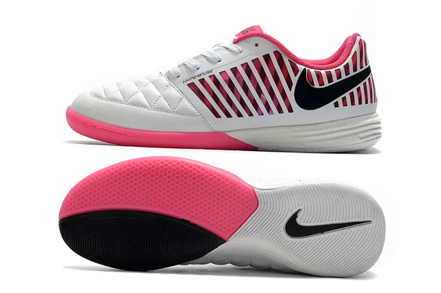 Nike सफेद गुलाबी क्विल्टेड टो बॉक्स सिंथेटिक केज इंडोर सॉकर जूते 6