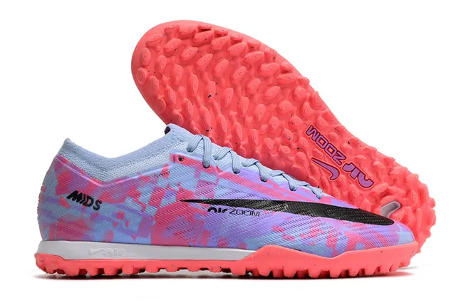 नाइक सफेद बैंगनी Flyknit ऊपरी नारंगी ज्यामितीय ओवरले टर्फ फुटबॉल जूते 11