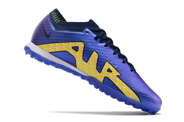 नाइक सफेद बैंगनी Flyknit ऊपरी नारंगी ज्यामितीय ओवरले टर्फ फुटबॉल जूते 15
