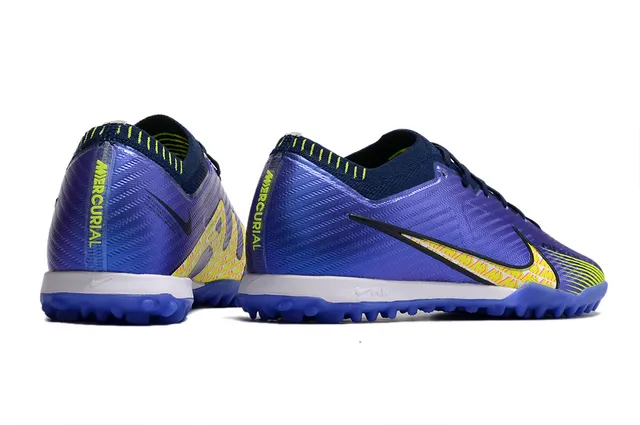 नाइक सफेद बैंगनी Flyknit ऊपरी नारंगी ज्यामितीय ओवरले टर्फ फुटबॉल जूते 19