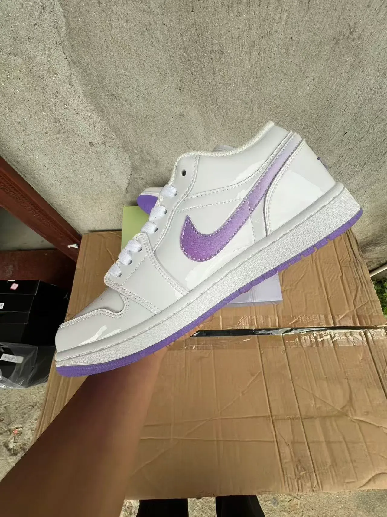 Nike Blanco Púrpura Superior Brillante Verde Claro Swoosh Lifestyle Sneakers 6