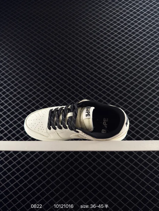 Nike x A Bathing Ape Dunk Low বেইজ কালো স্কেটবোর্ড জুতো 5