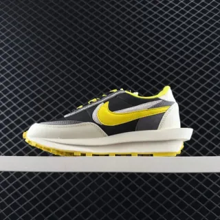 Nike x sacai LDWaffle Black Yellow حذاء رياضي أسلوب حياة مفكك متعدد الطبقات
