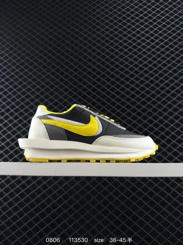 Nike x sacai LDWaffle Black Yellow Deconstructed Layered Lifestyle Sneakers 6