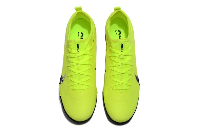 Nike Yellow Black Engineered Knit Upper Asymmetrical Lacing Turf Soccer Shoes 2