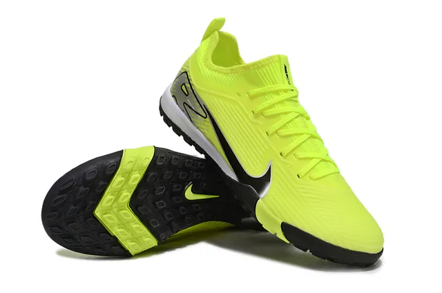 Nike Yellow Black Engineered Knit Upper Asymmetrical Lacing Turf Soccer Shoes 3