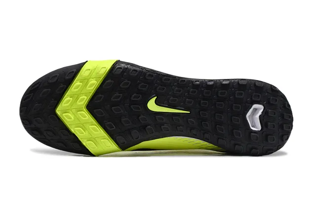 Nike Yellow Black Engineered Knit Upper Asymmetrical Lacing Turf Soccer Shoes 6