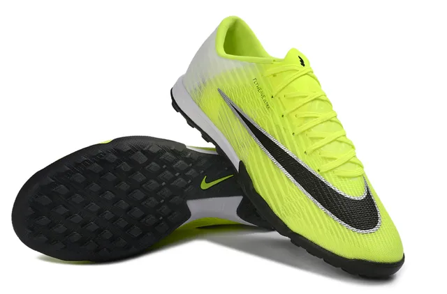 Nike Yellow Black Flyweave Knit Upper Neon Gradient Turf Soccer Shoes 2