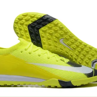 Nike Sapatos de futebol amarelo preto knit upper gola baixa turf