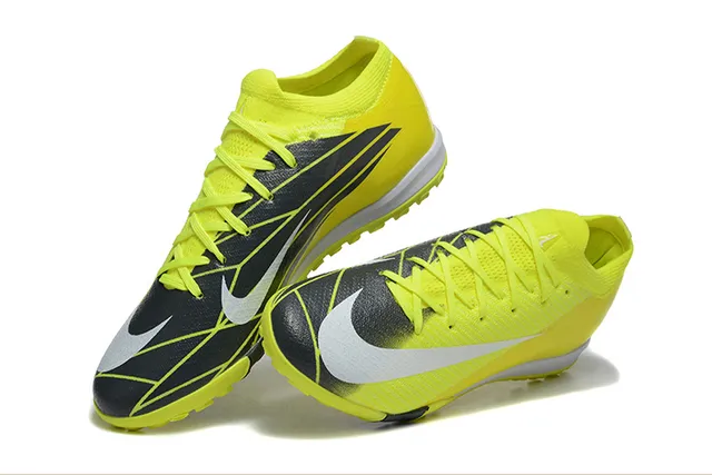 Nike أحذية كرة قدم صفراء سوداء خيط علوي ياقة منخفضة للعشب 3
