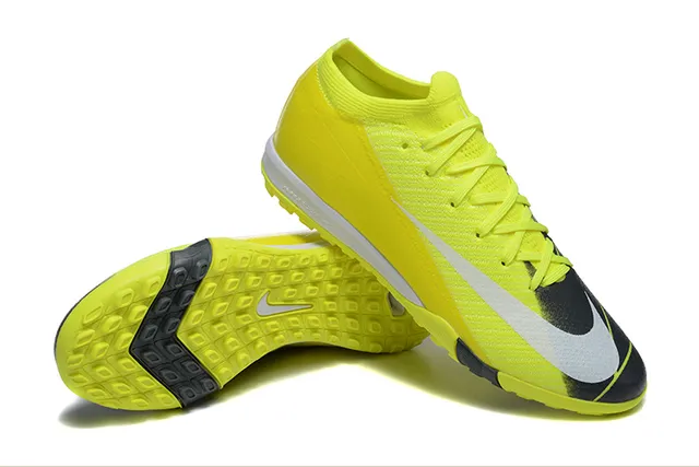 Nike أحذية كرة قدم صفراء سوداء خيط علوي ياقة منخفضة للعشب 6