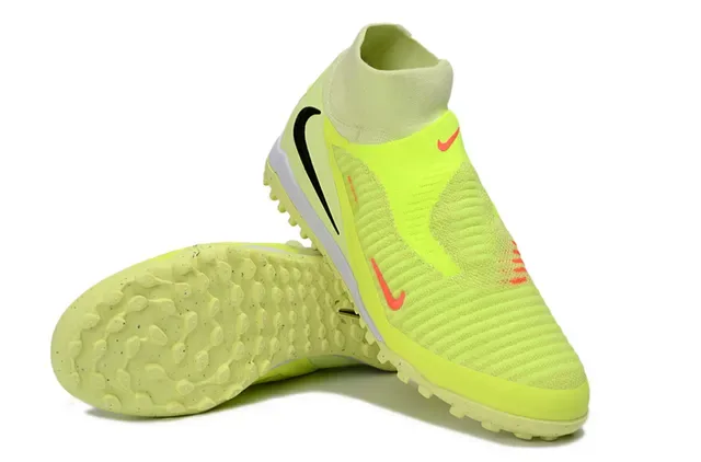 Nike أحذية كرة قدم أصفر أسود نسيج علوي ياقة سوك فيت للعشب الاصطناعي 3
