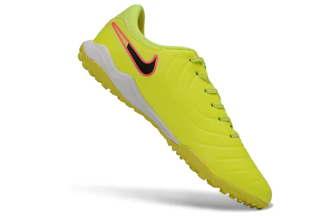 Nike Amarillo Negro Bajo Corte Sintético Superior Ribeteado Antepié Textura Césped Artificial Zapatos de Fútbol 2