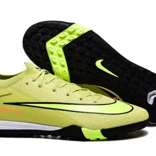 Nike Amarelo Verde Flyknit Upper Air Zoom Branding Turf Tênis de Futebol