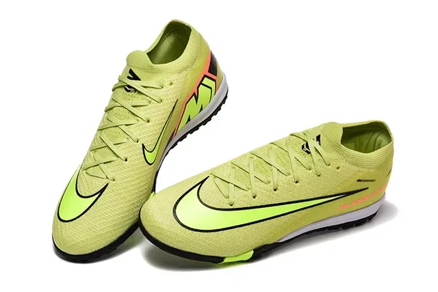 Nike Yellow Green Flyknit Upper Air Zoom Branding Turf Soccer Shoes 2