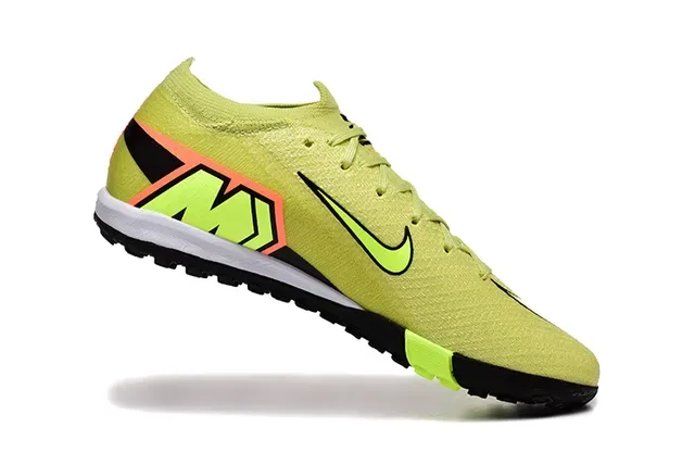 Nike Yellow Green Flyknit Upper Air Zoom Branding Turf Soccer Shoes 3