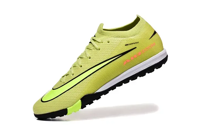 Nike Yellow Green Flyknit Upper Air Zoom Branding Turf Soccer Shoes 4