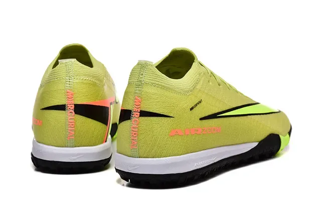 Nike Yellow Green Flyknit Upper Air Zoom Branding Turf Soccer Shoes 5