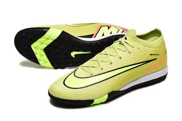 Nike Yellow Green Flyknit Upper Air Zoom Branding Turf Soccer Shoes 6