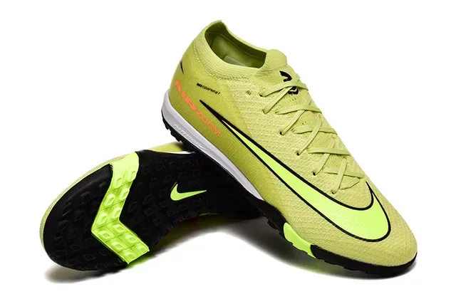 Nike Yellow Green Flyknit Upper Air Zoom Branding Turf Soccer Shoes 7