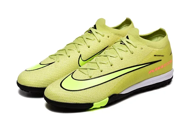 Nike Yellow Green Flyknit Upper Air Zoom Branding Turf Soccer Shoes 8