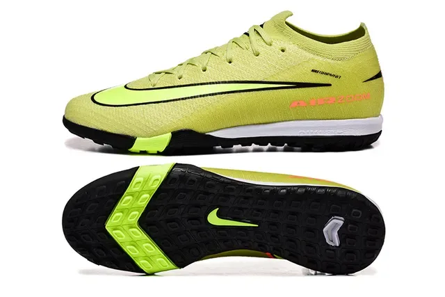 Nike Yellow Green Flyknit Upper Air Zoom Branding Turf Soccer Shoes 9