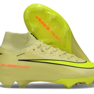 Nike Jaune Orange Col Tricot Haut Flyknit Empeigne Firm-Ground Chaussures de Football