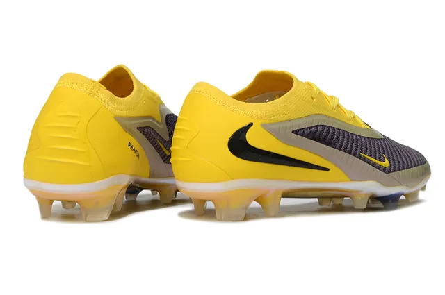 Nike Chaussures de football avec upper de knit jaune violet ribbed au medi-foot cage Firm-Ground 5