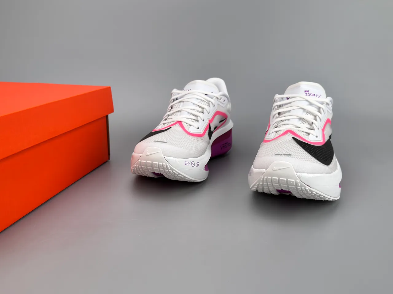 Nike Zoom Fly ZoomX White Black Pink Running Shoes 3