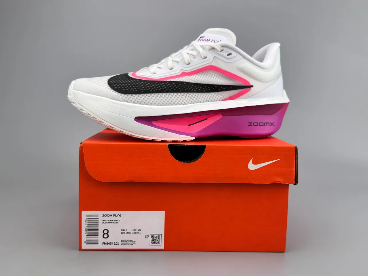 Nike Zoom Fly ZoomX White Black Pink Running Shoes 4
