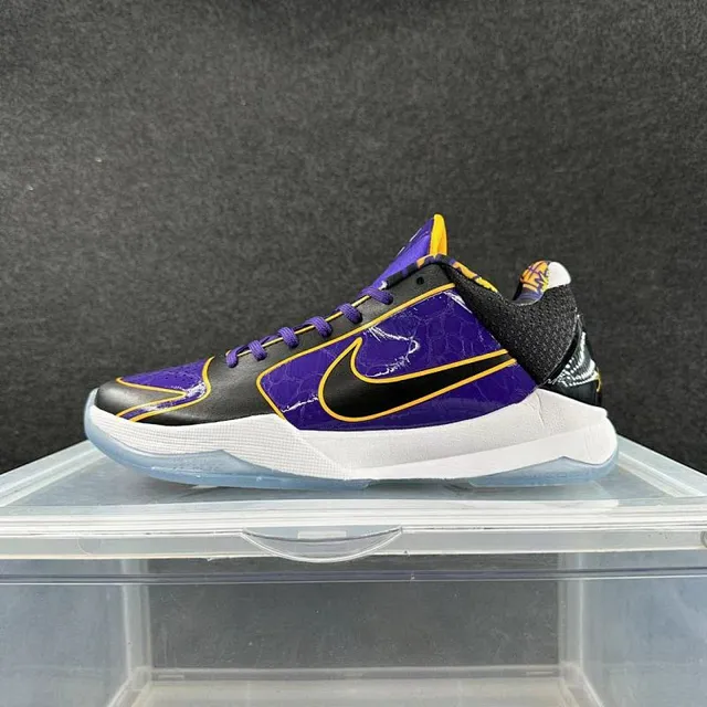 Nike Zoom Kobe IV أحذية كرة السلة بنفسجي أسود أصفر 2