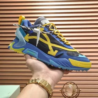 Off-White Black Blue Deconstructed Industrial Chunky Sneakers
