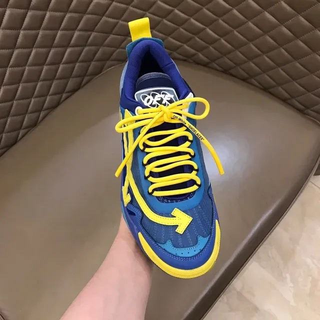 Off-White Blue Yellow Arrow Motif Overlays Transparent Air Unit Chunky Sneakers 2